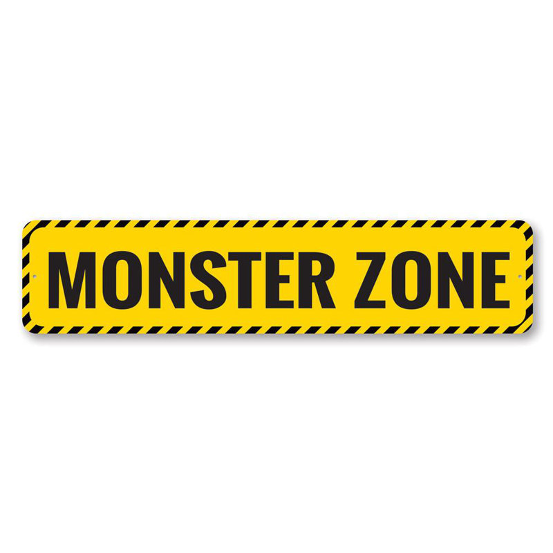 Plaque en métal Monster Zone, H 6 po x l 24 po x P 0,06 po