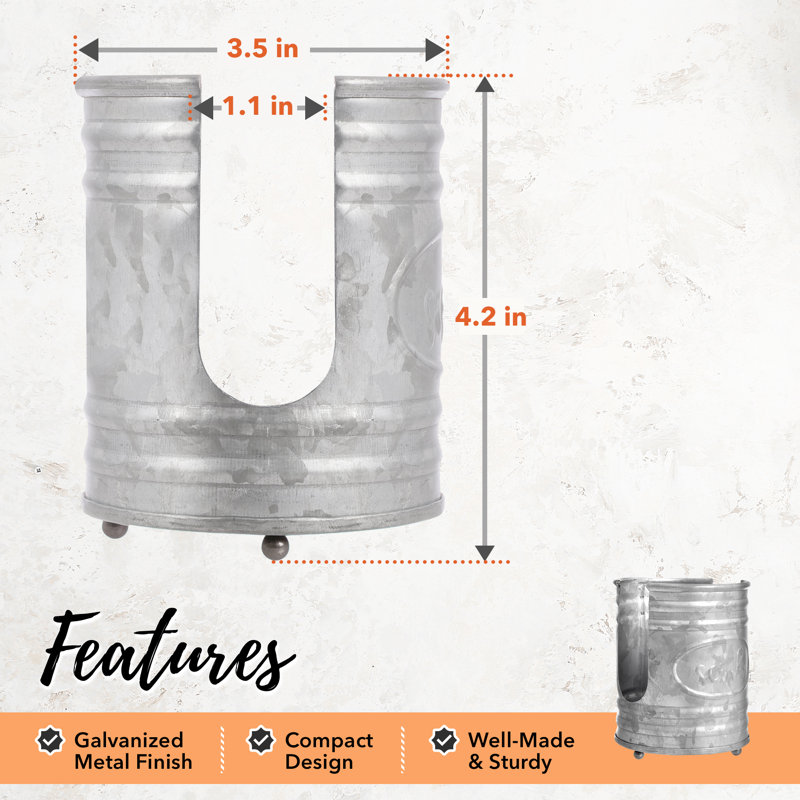 Farmhouse Galvanized Sponge Holder, Silver