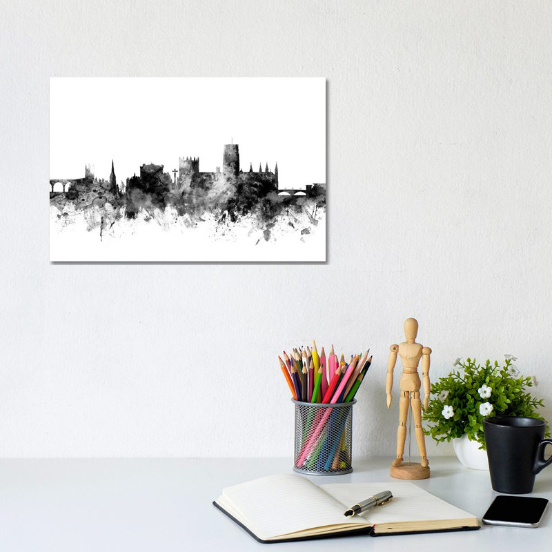 Durham, England In Black & White by Michael Tompsett - Wrapped Canvas Gallery-Wrapped Canvas Giclée, 20.32 cm H x 30.48 cm W