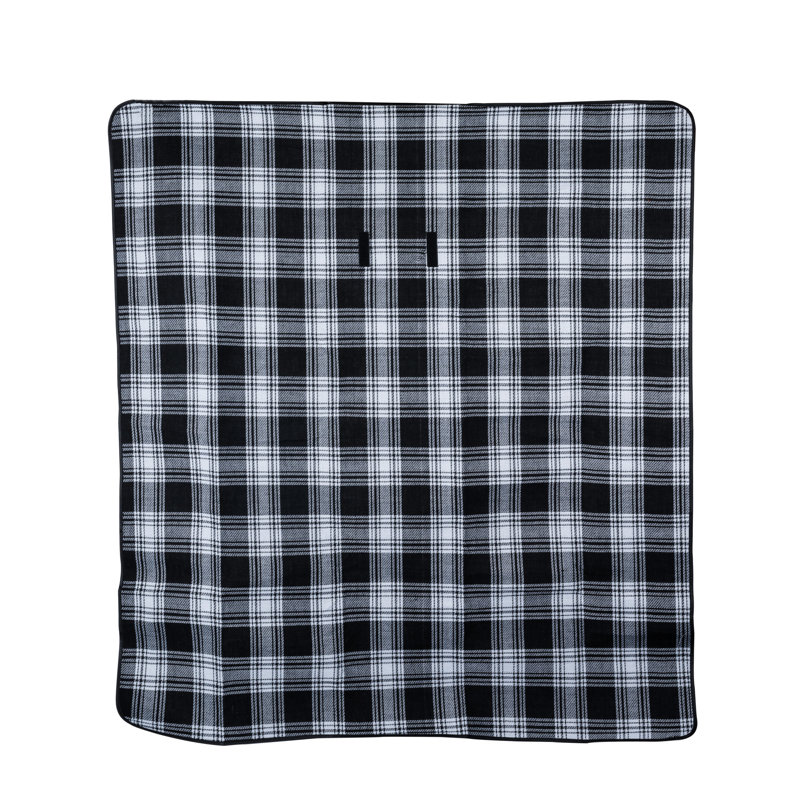 Couverture de pique-nique Dine en tissu écossais noir