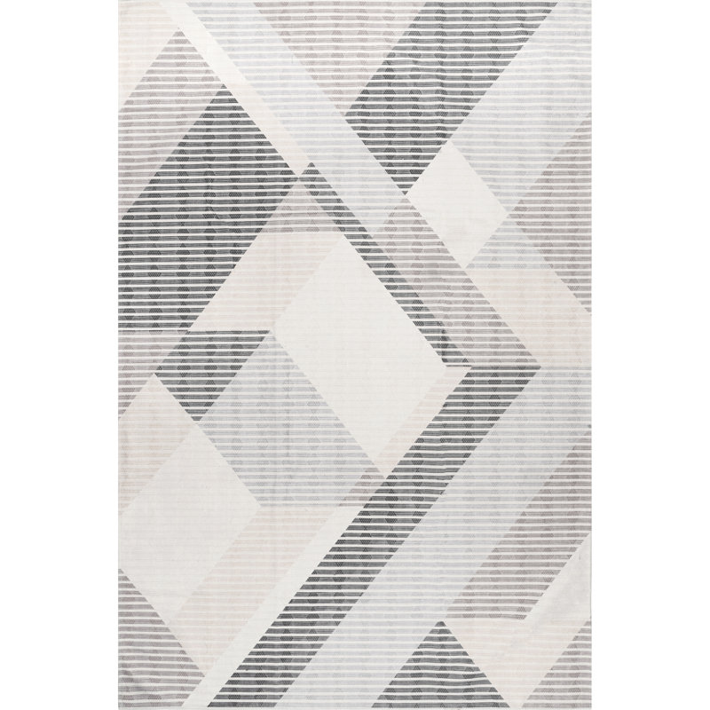 Alesha Modern Striped Machine Washable Area Rug, Rectangle 4' x 6'