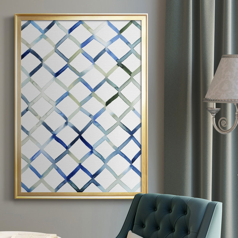 Sea Lattice I - reproduction d'art sur toile, H 24,5 po x l 18,5 po x P 1 po, Or