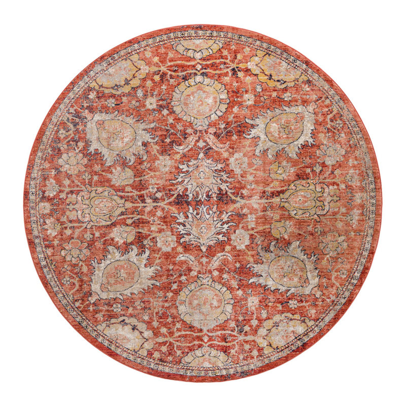 Akira Floral Indoor Rug, Round 7'10"