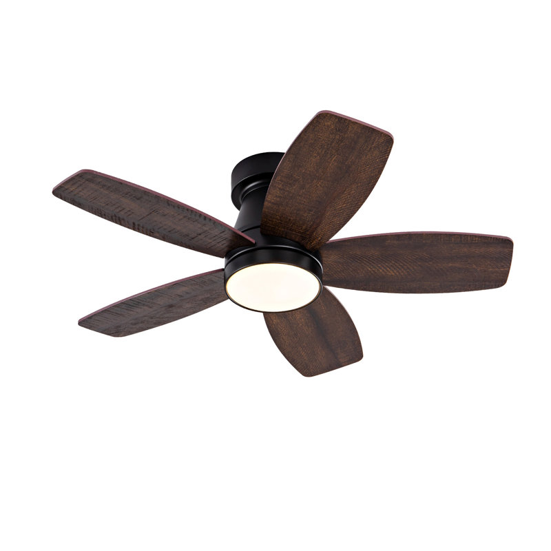Ceiling Fans with Lights and Remote, 32 Inch Low Profile Ceiling Fan with Light, Flush Mount, Reversible, 3CCT, Dimmable Black Modern Ceiling Fan for Bedroom, Living Room, Outdoor Patio