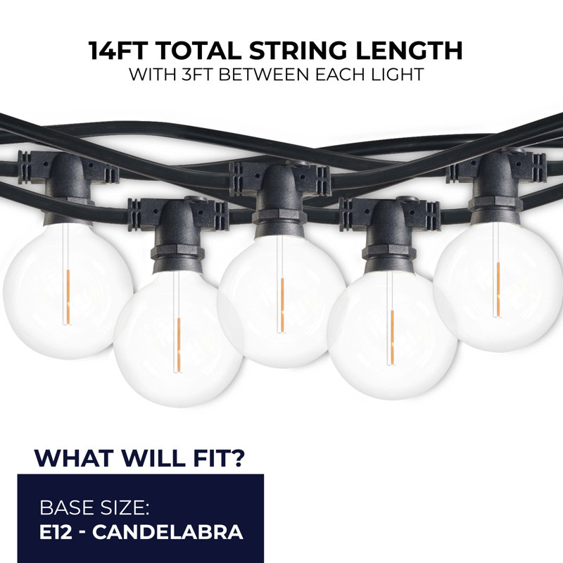 Outdoor 10 - Bulb 168'' Plug-in String Light