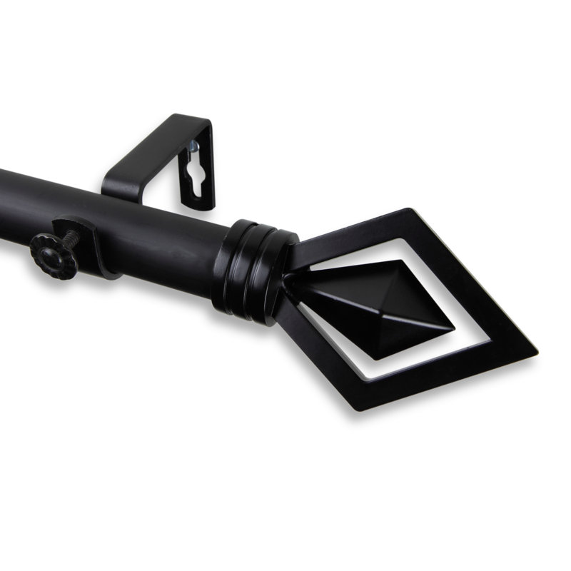 Tringle à rideaux simple Moeller, Noir, l 48 po à 84 po