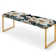 Upholstered Gold Bench