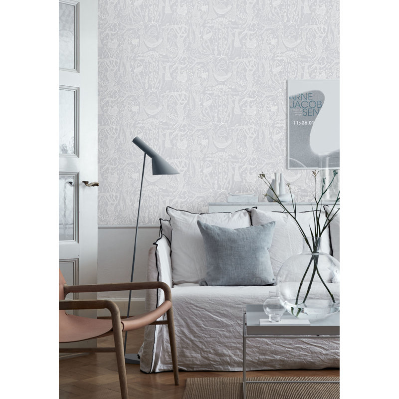 Boråstapeter Poème D'amour Wallpaper, Gray