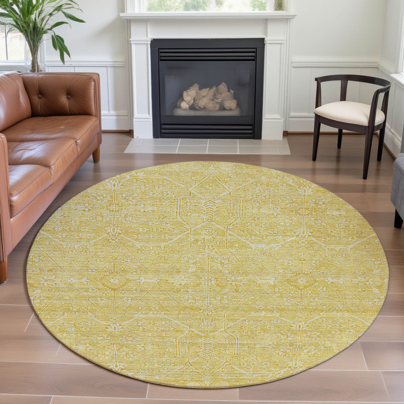 Premium Machine Washable Larock AMF1224 Panel Rug, Round 8'
