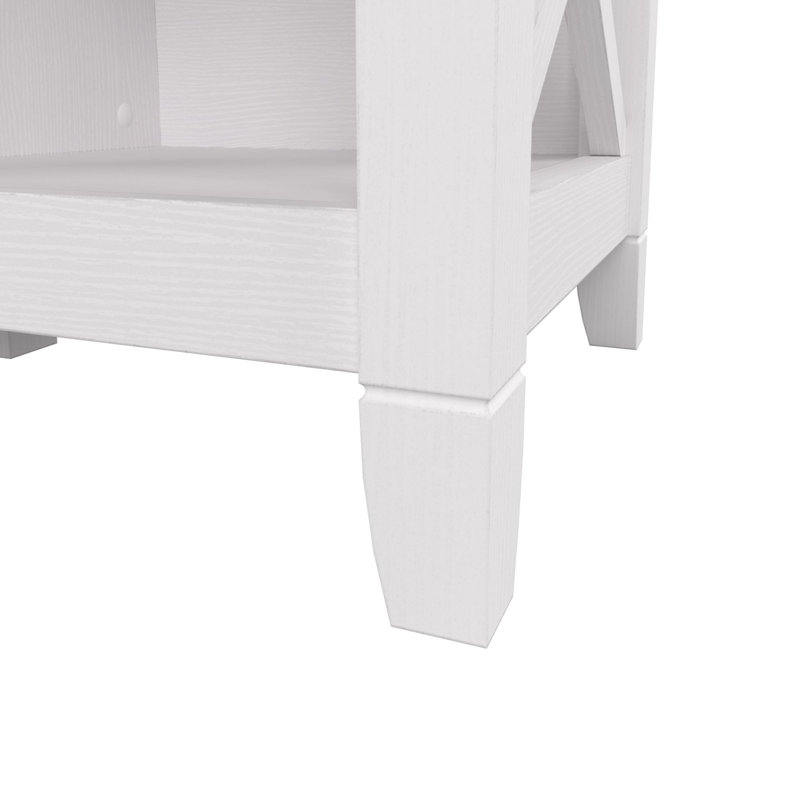 Arbre d'entrée Huckins de 32 po de largeur avec banc et rangement pour chaussures, Blanc pur