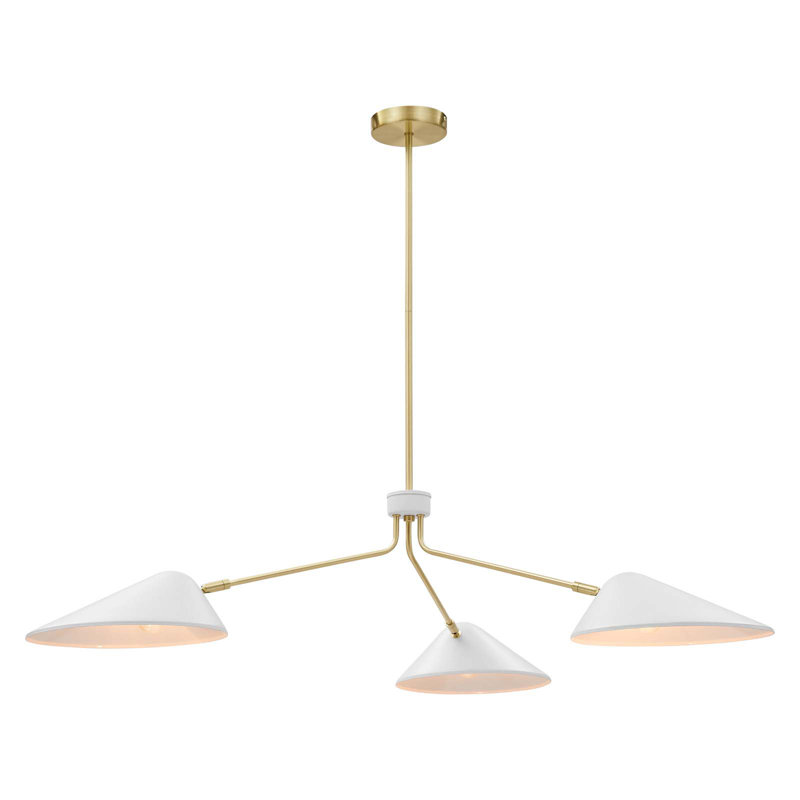 Modway Journey 3-Light 14" Arm Pendant, White