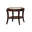 Table de bout espresso / cerisier foncé avec plateau de rangement traditionnel en verre trempé de 5 mm et dessous de table