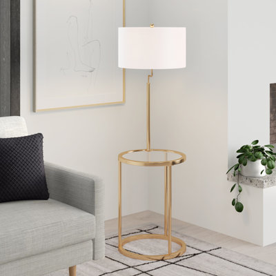 Christfriede 57'' Gold Tray Table Floor Lamp