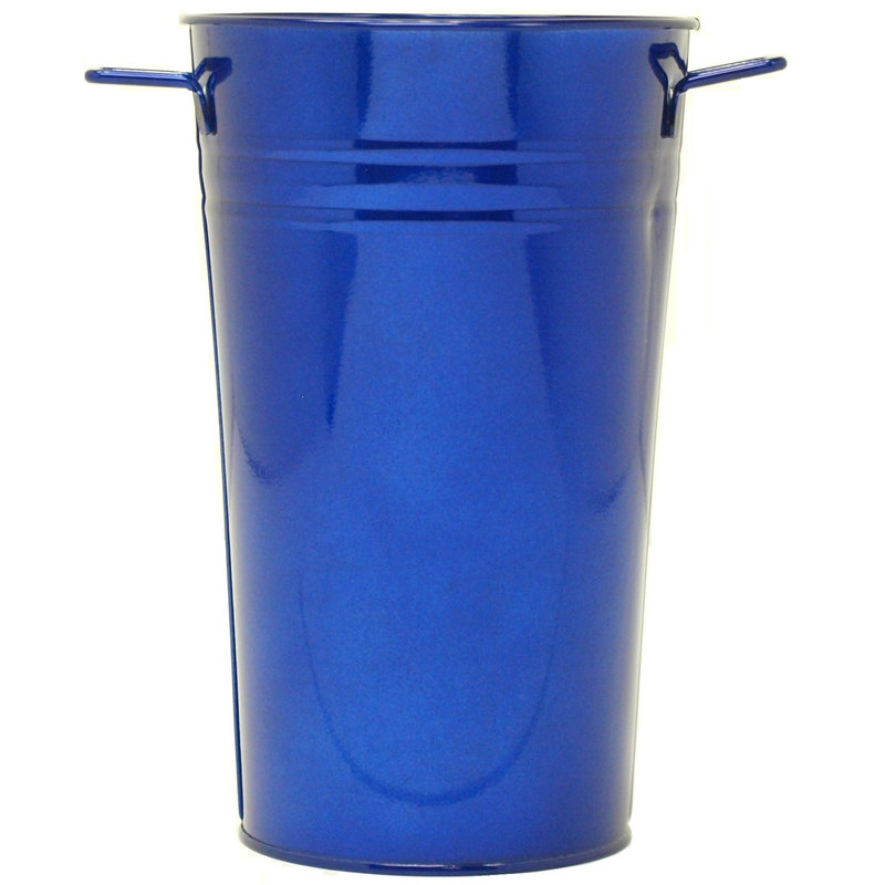 Vase en acier galvanisé émaillé, Bleu très foncé