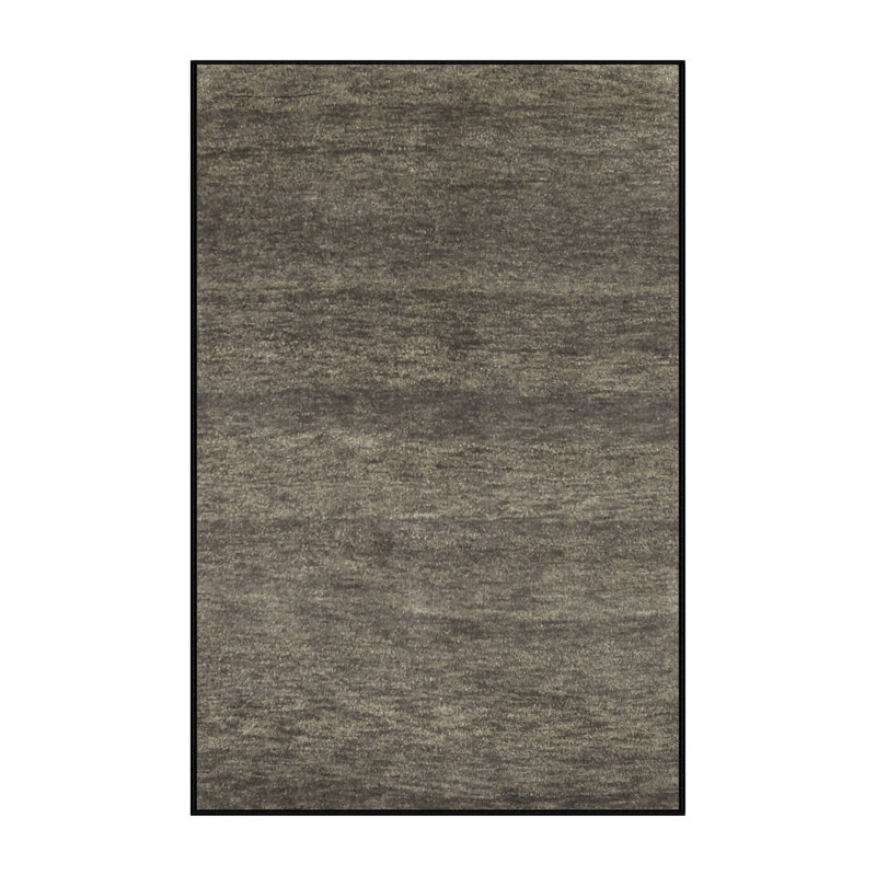 Tapis contemporain gris foncé, Rectangle 5 pi x 7 pi