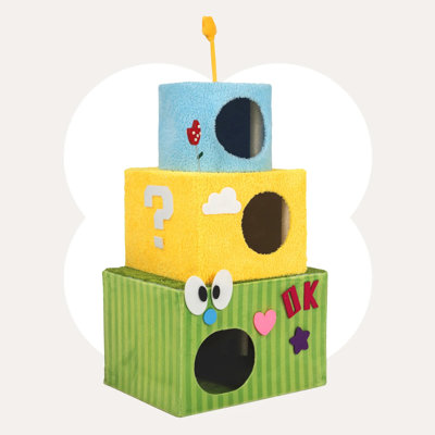 Modern Cake Tower 49.2''Cat Tree: Features Inside-Cat Scratching Post, Ideal Cat Furniture & Condo for Small & Large Cats