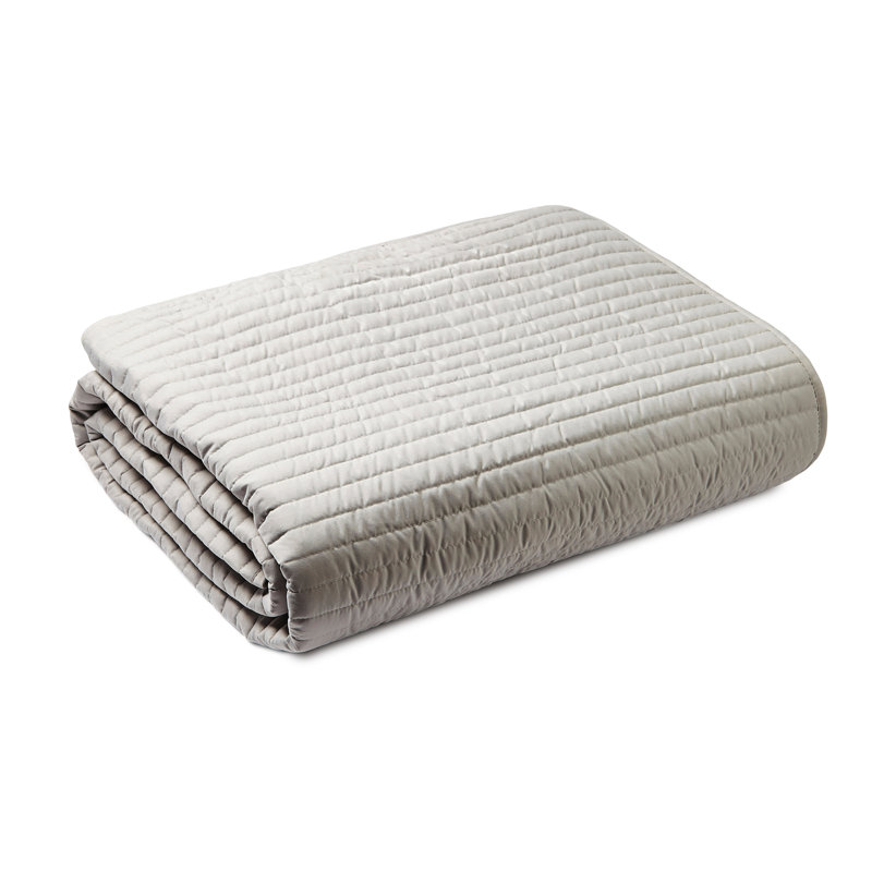 Quilted Lines 220x230cm Bedspread, Silver/Grey