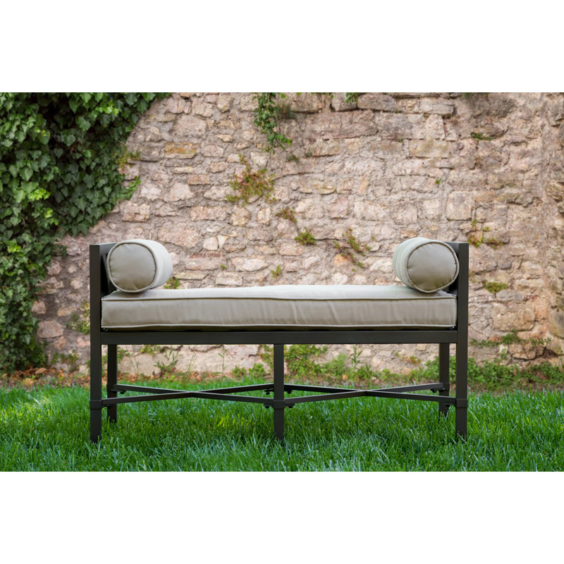 Banc de jardin extérieur en aluminium avec coussins Camden