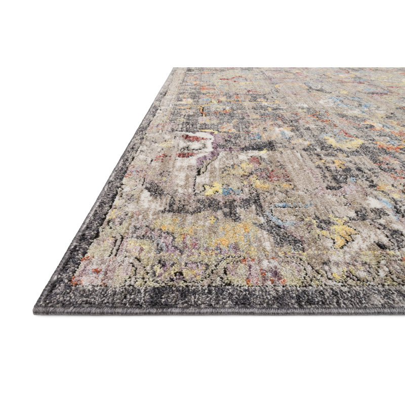 Tapis oriental gris anthracite / brun Hanfried, Rectangle 2 pi 4 po x 4 pi