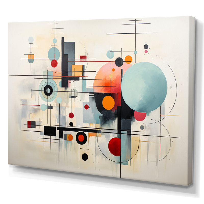 " Colourful Suprematism Geometric Metamorphosis ", 34" H x 44" W x 1.5" D, Wrapped Canvas