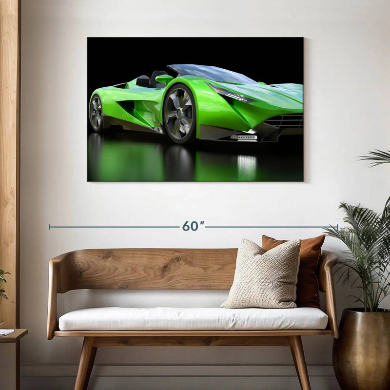 Voiture de sport verte Mehar, H 30 po x l 45 po