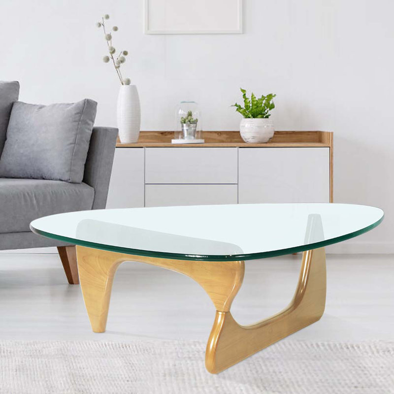 Carmila Glass Top Coffee Table, Natural