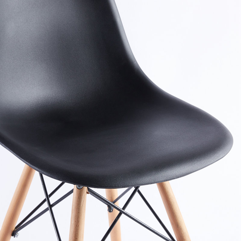 chaise, ensemble de 4, pieds KD, Plastique noir mat