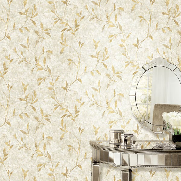 Elegance 10m x 53cm Textured Wallpaper Roll, Rose Gold