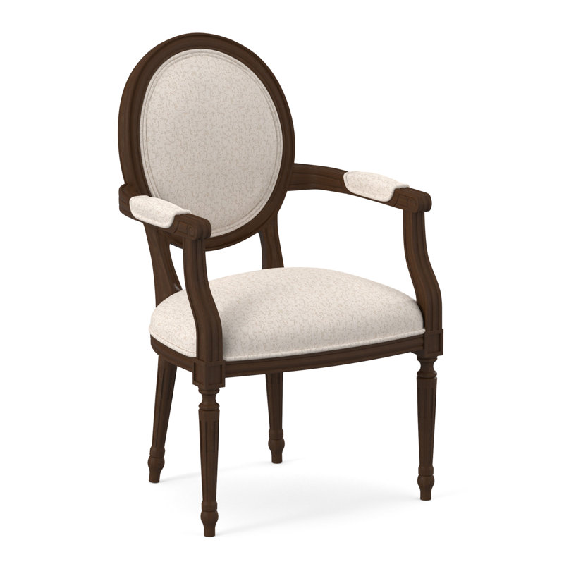 Dauphin Arm Chair, American Walnut, Libby Linen