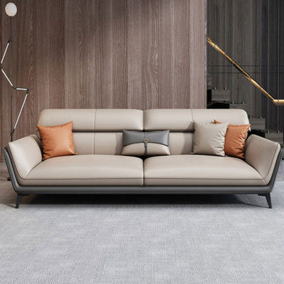 Khaki Genuine Leather Standard Sofa cushion Loveseat