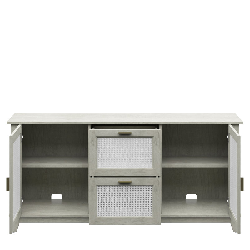 Buffet 2 tiroirs Casspi, Blanc