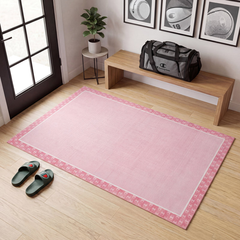 Tapis lavable imprimé Chenille Champion Carter, Light Pink Multi, 3' x 5'