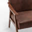 Chaise d'appoint avec revêtement en microfibre et structure en bois massif, mobilier de salon Mid-Century moderne classique pour sièges supplémentaires, brun clair-2114768391