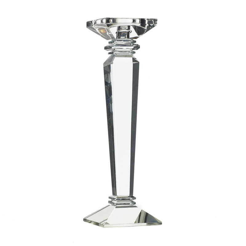 Bougeoir de table en verre, H 12,5 po x l 4 po x P 4 po