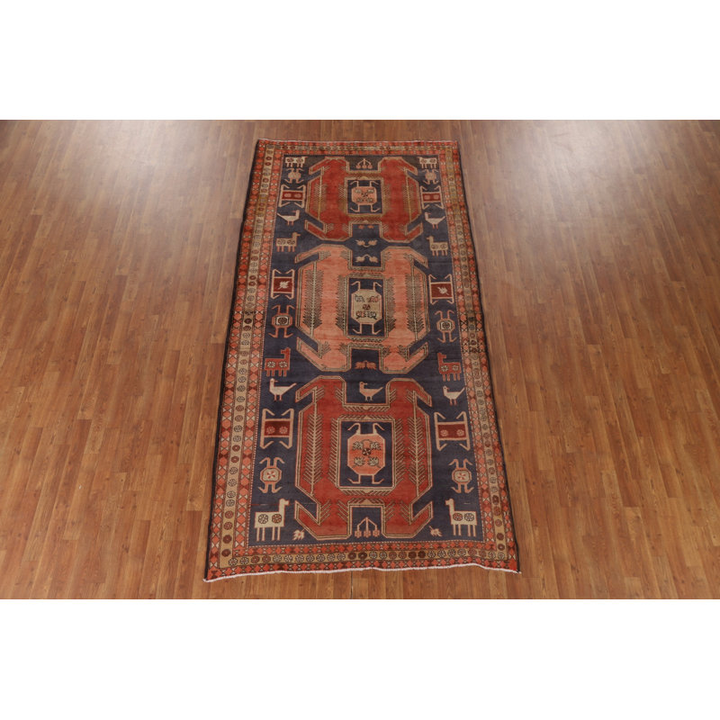 Navy Blue Tribal Traditional  Rug 5x10