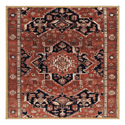 Machine Washable Persian Brown Area Rug