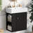 Floating Bathroom Vaniy With Ceramic Basin And Left Side Storage-1119360744