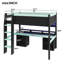Lit mezzanine avec lumières DEL multicolores et bureau de jeu intégré-935161669