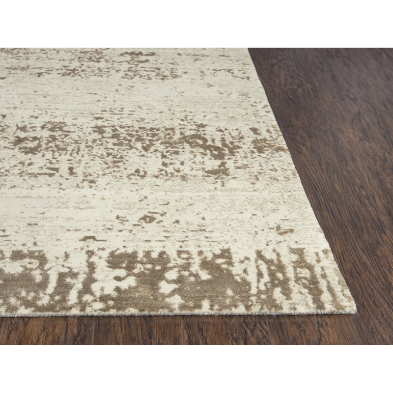 Tapis beige en laine Power Loom, Tapis de couloir beige
