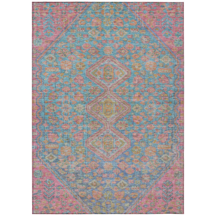 Machine Washable Indoor/Outdoor Xhevrie Sky Rug