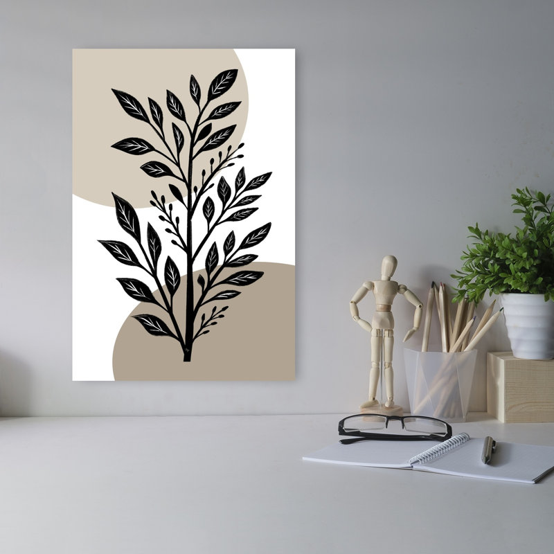 Modern Organic Plant Abstract Contemporary Minimalist Plant Landscape Wall Art Print 1 Piece Wrapped Canvas Wall Art