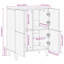 60cm Solid Wood Sideboard