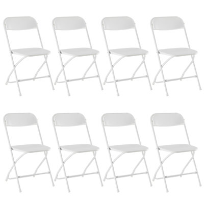 Plastic/resin Stackable  Folding Chair Set (set Of 8)