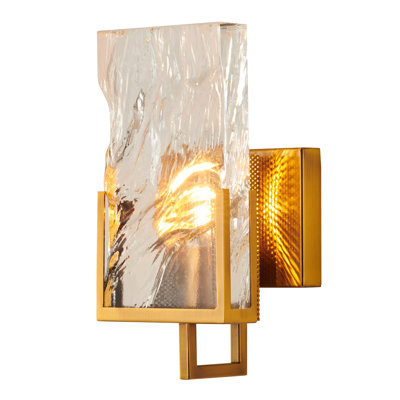 Transitional 1 Light Crystal Plaque Wall Sconce