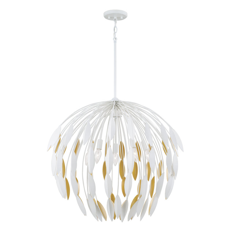Luminaire suspendu 5 lumières, Blanc