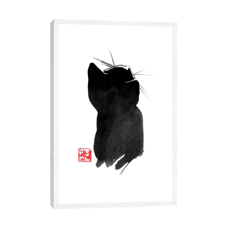 Cat’s Back II by Péchane - Print on Canvas, 101.6 cm H x 66.04 cm W, White Framed