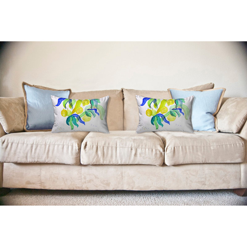  Housse et insert de coussin rectangulaire d'extérieur Lemon Tree, 16 po x 20 po