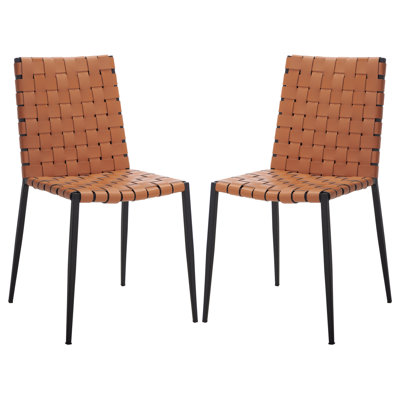 Chaise d'appoint rembourrée en cuir Brett