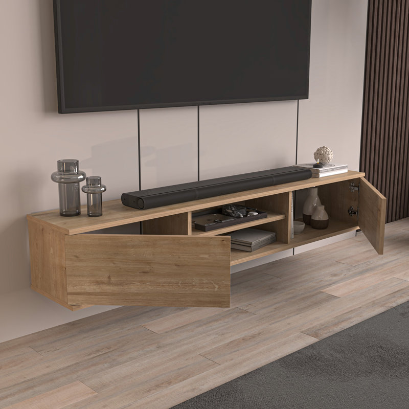 Doris Floating Tv Stand, Light Brown