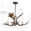 Lustre traditionnel / classique à 3 lumières Rohrbach Antler
